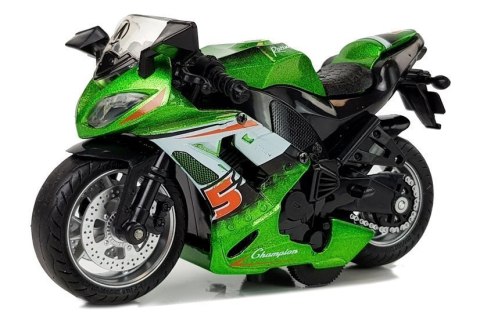 Motocykl z Napędem Frykcyjnym Dźwięki Motor 1:14 Zielony Motocykl z Napędem Frykcyjnym Dźwięki Motor 1:14 Zielony