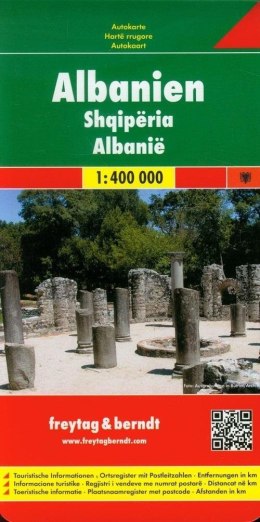 Mapa turystyczna - Albania 1:4000 000 w. niem-ang