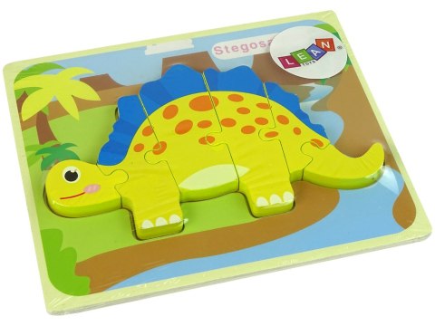Drewniane Puzzle Dinozaur Stegosaurus Żółty Oviraptor Żółty Drewniane Puzzle Dinozaur Stegosaurus Żółty Oviraptor Żółty
