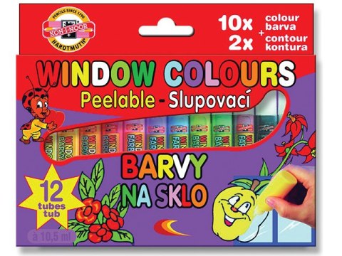 Farby witrażowe KOH-I-NOOR 5kol.+2kontury 10, 5ml (9739) Farby witrażowe KOH-I-NOOR 5kol.+2kontury 10, 5ml (9739)