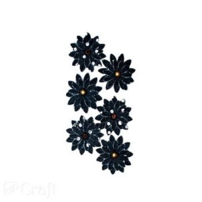 KWIATY JEANS KROPKI, 6 SZT. MARINE KWIATY JEANS KROPKI, 6 SZT. MARINE