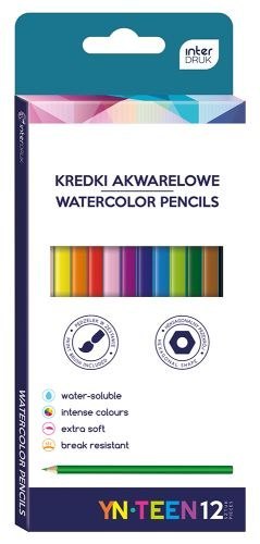 Kredki akwarelowe YN-TTEN Aqua 12 kolorów Kredki akwarelowe YN-TTEN Aqua 12 kolorów