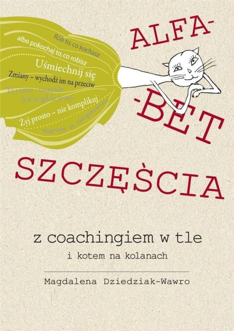 Alfabet szczęścia z coachingiem w tle i kotem Alfabet szczęścia z coachingiem w tle i kotem