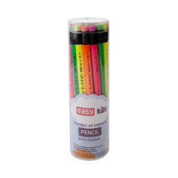 Ołówek Fluo jumbo z gumką (24szt) EASY