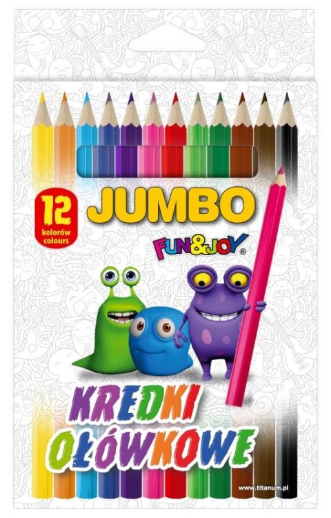 Kredki ołówkowe FUN&JOY Jumbo sześciokątne 12 kolorów