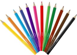 Kredki ołówkowe FUN&JOY Jumbo sześciokątne 12 kolorów