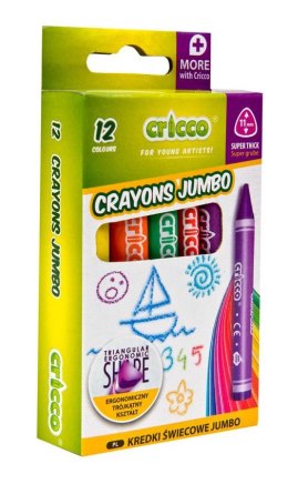 Kredki świecowe Jumbo 12 kolorów CRICCO