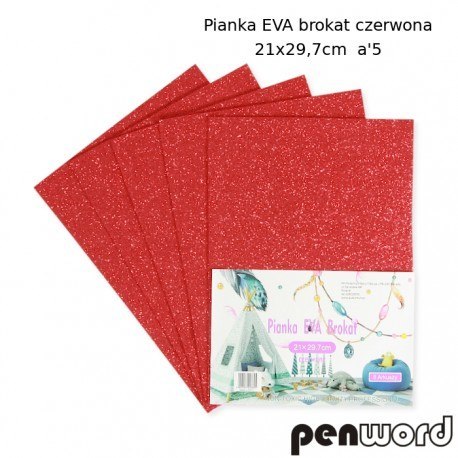 PIANKA EVA BROKAT CZERWONA 21X29, 7 a5 PIANKA EVA BROKAT CZERWONA 21X29, 7 a5