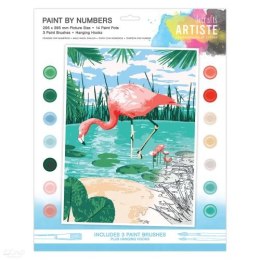 Duży zestaw do malowania po numerach ARTISTE Tropical flamingo