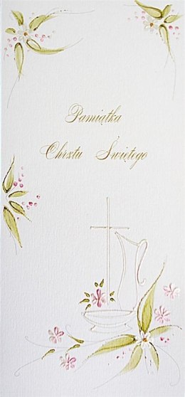 Karnet Chrzest DL C07 - Krzyż dziewczynka