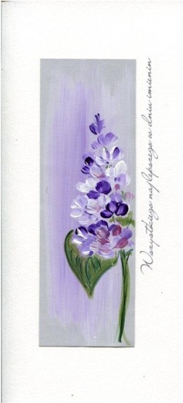 Karnet Imieniny I 04 - Fioletowy kwiat MAK