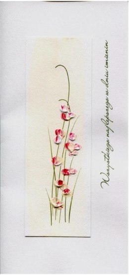 Karnet Imieniny I 01 - Czerwone kwiaty