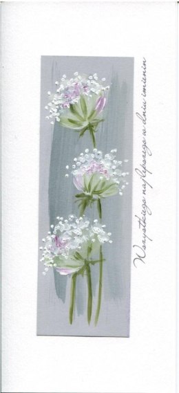 Karnet Imieniny I 03 - Białe kwiaty