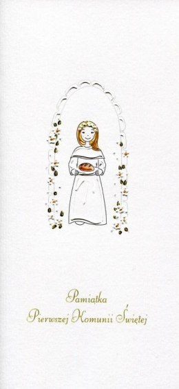 Karnet Komunia Dziewczynka chleb MAK