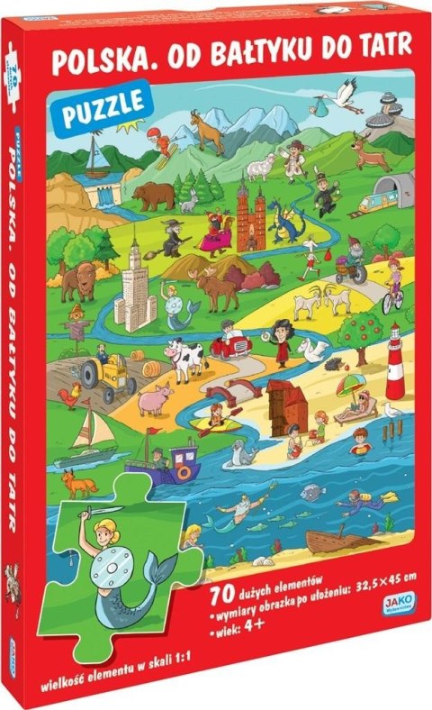 Puzzle 70 elementów. Polska. Od Bałtyku do Tatr Puzzle 70 elementów. Polska. Od Bałtyku do Tatr