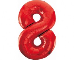 Balon foliowy B&C cyfra 8 czerwona 85cm