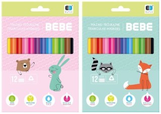 Mazaki trójkątne INTERDRUK BxB Kids pastel 12 kolorów