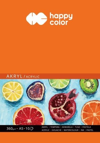 Blok do akrylu Art., A5, 10 ark, 360g, Happy Color