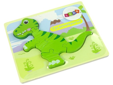 Drewniane Puzzle Dinozaur Isanosaurus Tyranosaurus Zielony Drewniane Puzzle Dinozaur Isanosaurus Tyranosaurus Zielony