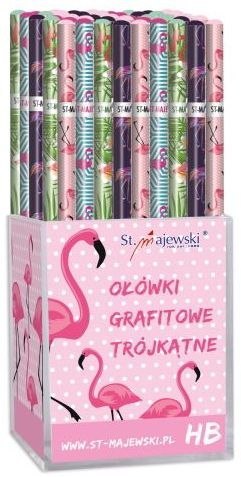 Ołówki trójkątne ST.MAJEWSKi HB, 72 szt. Flaming