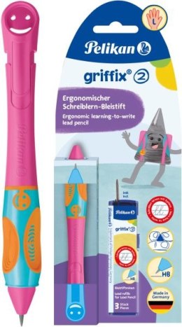 Ołówek PELIKAN Griffix pink blister +wkłady - dla leworęcznych
