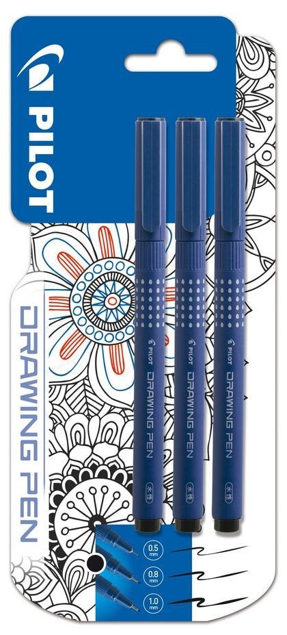 Marker do rysowania Drawin pen BLX3 3szt PILOT
