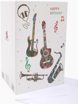 Karnet B6 NME-004 Brokat Urodziny Instrumenty