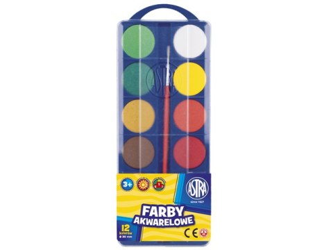 Farby akwarelowe ASTRA 12 kolorów 30mm Farby akwarelowe ASTRA 12 kolorów 30mm