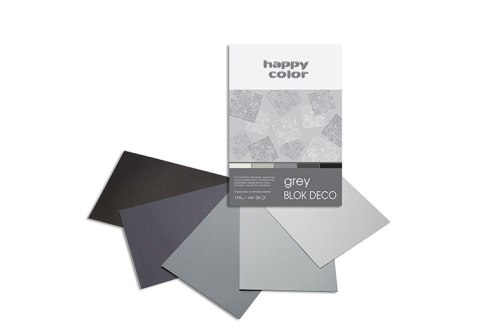 Blok Deco A4 20k. HAPPY COLOR Grey 170g 5 kol.