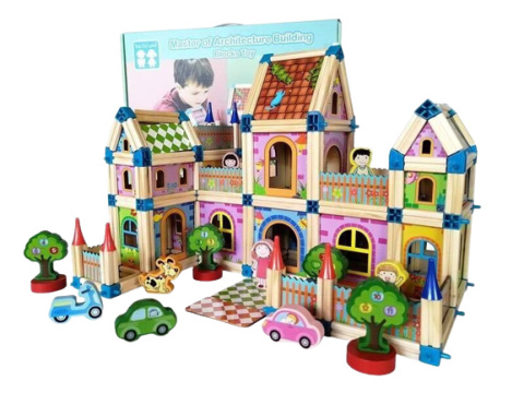 DREWNIANY DOMEK DLA LALEK KLOCKI MEGA ZESTAW 268el DREWNIANY DOMEK DLA LALEK KLOCKI MEGA ZESTAW 268el