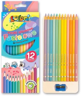Kredki ołówkowe trójkątne PENMATE Kolori Premium pastelowe 12 kolorów+