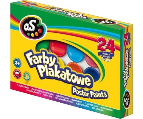 Farby plakatowe 24 kolory 20ml AS Farby plakatowe 24 kolory 20ml AS