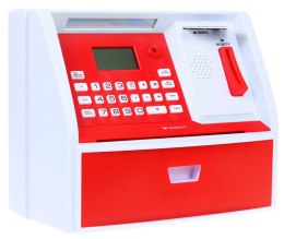 Bankomat z kartą Skarbonka dla dzieci 3+ czerwony Interaktywne funkcje + Tryb oszczędzania