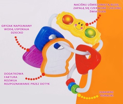 Kluczyki do auta 4w1 dla dzieci 0+ Gryzak Grzechotka Zabawka sensoryczna dla niemowląt Kluczyki do auta 4w1 dla dzieci 0+ Gryzak Grzechotka Zabawka sensoryczna dla niemowląt