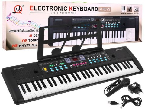Keyboard dla dzieci 5+ Stojak na nuty Mikrofon + Kolorowe przyciski - model nr 605 Keyboard dla dzieci 5+ Stojak na nuty Mikrofon + Kolorowe przyciski - model nr 605