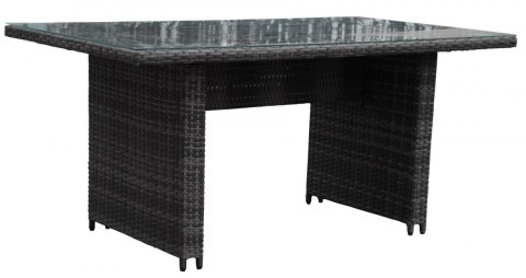 Meble Ogrodowe Rattan Wysoki Stół Pufy Szary