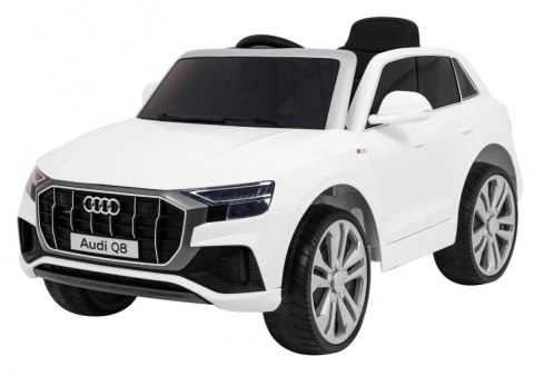 Audi Q8 Lift na akumulator dla dzieci Biały + Pilot + EVA + Wolny Start + MP3 USB + LED