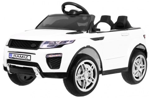 Autko Rapid Racer elektryczne dla dzieci Biały + Pilot + Wolny Start + EVA + MP3 LED Autko Rapid Racer elektryczne dla dzieci Biały + Pilot + Wolny Start + EVA + MP3 LED