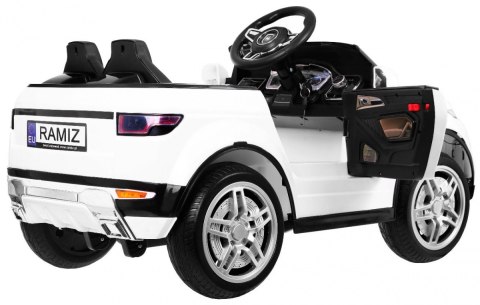 Autko Rapid Racer elektryczne dla dzieci Biały + Pilot + Wolny Start + EVA + MP3 LED Autko Rapid Racer elektryczne dla dzieci Biały + Pilot + Wolny Start + EVA + MP3 LED