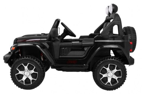 Jeep Wrangler Rubicon na akumulator dla dzieci Czarny + Pilot + Radio MP3 LED + Koła EVA Jeep Wrangler Rubicon na akumulator dla dzieci Czarny + Pilot + Radio MP3 LED + Koła EVA