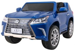 Lexus LX570 Lakierowane Autko dla 2 dzieci Niebieski + Pilot + Koła EVA + Radio MP3 LED