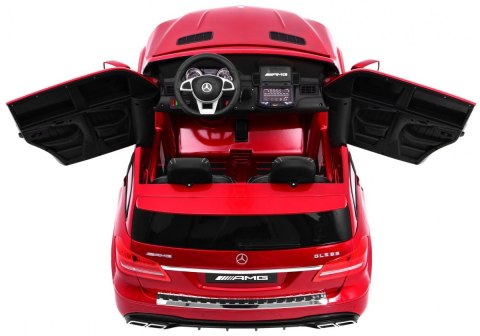 Auto na akumulator Mercedes AMG GLS63 dla dzieci Czerwony + Lakierowany + 4x4 + Nawiew powietrza