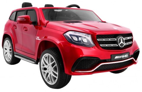 Auto na akumulator Mercedes AMG GLS63 dla dzieci Czerwony + Lakierowany + 4x4 + Nawiew powietrza