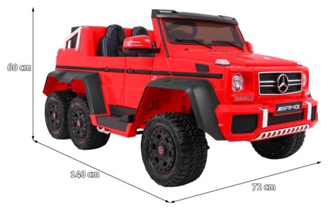 Pojazd Mercedes G63 6x6 Czerwony MP4 Pojazd Mercedes G63 6x6 Czerwony MP4
