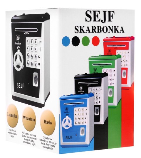 Sejf skarbonka dla dzieci 3+ niebieski Oszczędzanie pieniędzy + Nauka przedsiębiorczości Sejf skarbonka dla dzieci 3+ niebieski Oszczędzanie pieniędzy + Nauka przedsiębiorczości