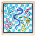 Drewniany zestaw gier planszowych 6w1 dla dzieci Trylma Węże i drabiny Szachy Chińczyk GO