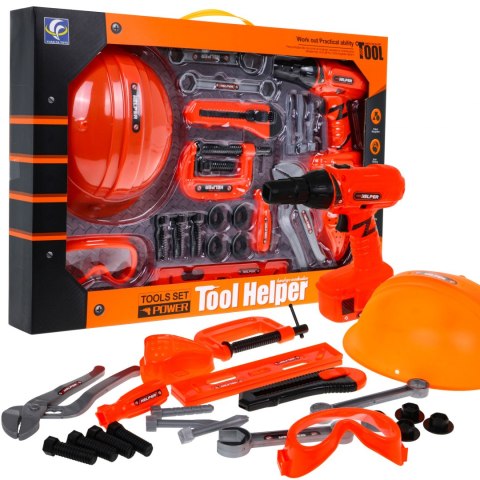 Zestaw majsterkowicza dla dzieci 3+ Wiertarko-wkrętarka + narzędzia 22 el. Mały mechanik Zestaw majsterkowicza dla dzieci 3+ Wiertarko-wkrętarka + narzędzia 22 el. Mały mechanik