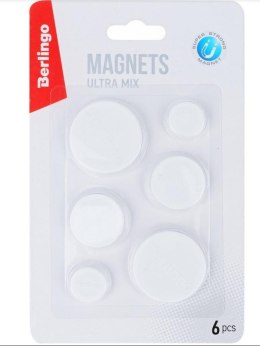 Magnesy okrągłe wzmocnione białe 6szt