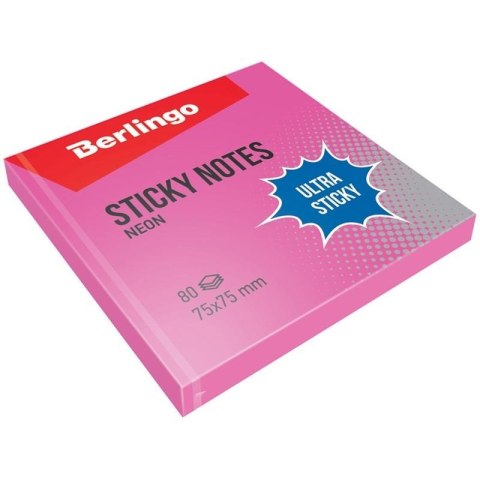 Bloczek samoprzylepny 75x75 różowy 80K (12sz) Bloczek samoprzylepny 75x75 różowy 80K (12sz)