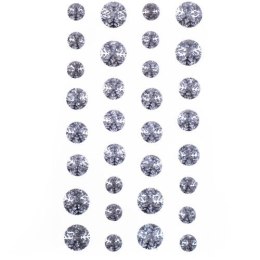 Kryształy samoprzylepne DPCRAFT mix, 32 szt. Śnieżynki, srebrne